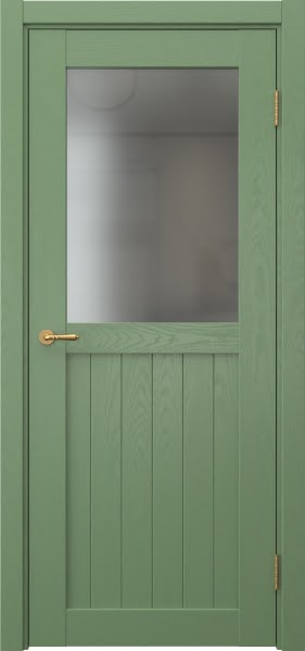 Межкомнатная дверь Vetus Loft 13.2 эмаль RAL 6011 по шпону ясеня, матовое стекло