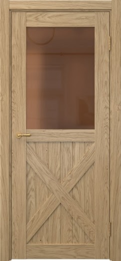 Межкомнатная дверь Vetus Loft 7.2 натуральный шпон дуба, матовое бронзовое стекло