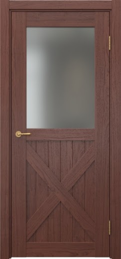Межкомнатная дверь Vetus Loft 7.2 шпон красное дерево, матовое стекло