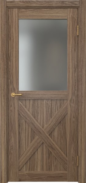 Межкомнатная дверь Vetus Loft 7.2 шпон американский орех, матовое стекло