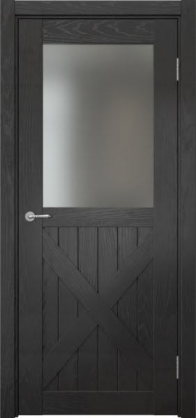 Межкомнатная дверь Vetus Loft 7.2 шпон ясень черный, матовое стекло