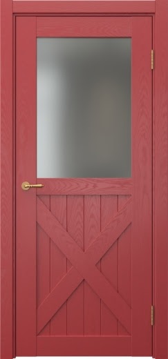 Межкомнатная дверь Vetus Loft 7.2 эмаль RAL 3001 по шпону ясеня, матовое стекло