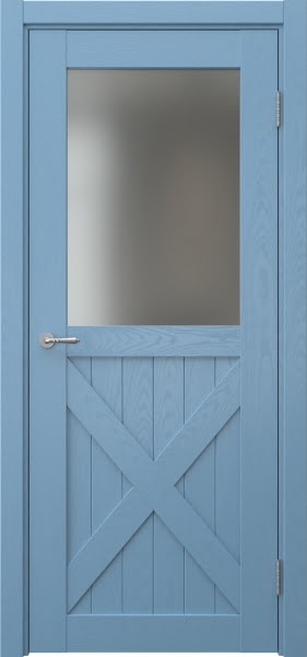 Межкомнатная дверь Vetus Loft 7.2 эмаль RAL 5024 по шпону ясеня, матовое стекло