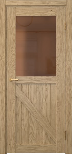 Межкомнатная дверь Vetus Loft 9.2 натуральный шпон дуба, матовое бронзовое стекло