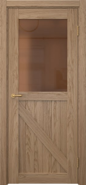 Межкомнатная дверь Vetus Loft 9.2 шпон дуб светлый, матовое бронзовое стекло