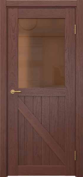 Межкомнатная дверь Vetus Loft 9.2 шпон красное дерево, матовое бронзовое стекло
