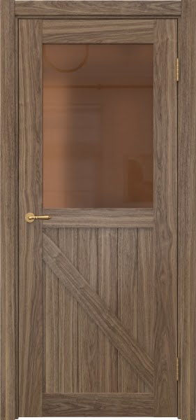 Межкомнатная дверь Vetus Loft 9.2 шпон американский орех, матовое бронзовое стекло