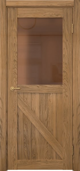 Межкомнатная дверь Vetus Loft 9.2 шпон дуб шервуд, матовое бронзовое стекло