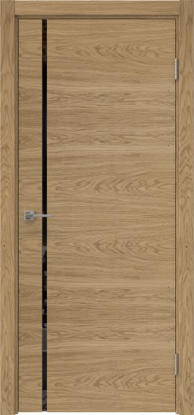 Межкомнатная дверь Vitrum 1.1 натуральный шпон дуба, триплекс черный