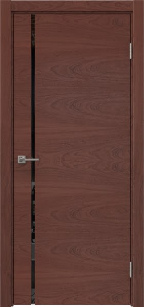 Межкомнатная дверь Vitrum 1.1 шпон красное дерево, триплекс черный