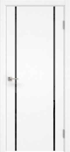 Межкомнатная дверь Vitrum 1.2 эмаль белая, триплекс черный
