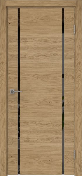 Межкомнатная дверь Vitrum 1.2 натуральный шпон дуба, триплекс черный