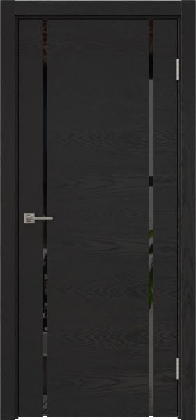 Межкомнатная дверь Vitrum 1.2 шпон ясень черный, триплекс черный