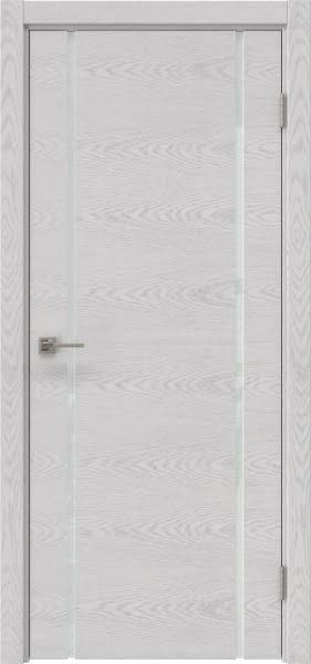 Межкомнатная дверь Vitrum 1.2 шпон ясень серый, триплекс белый