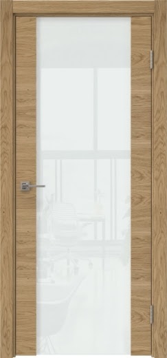 Межкомнатная дверь Vitrum 1.3 натуральный шпон дуба, триплекс белый