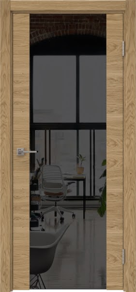 Межкомнатная дверь Vitrum 1.3 натуральный шпон дуба, триплекс черный