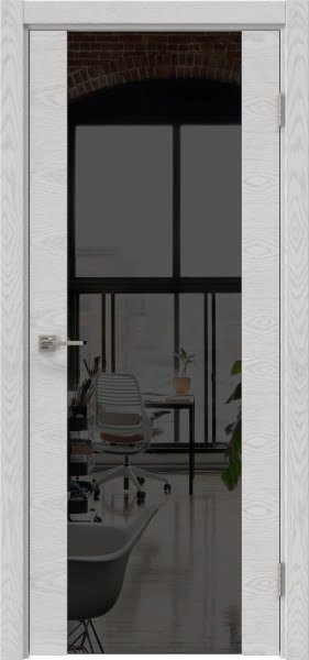 Межкомнатная дверь Vitrum 1.3 шпон ясень серый, триплекс черный