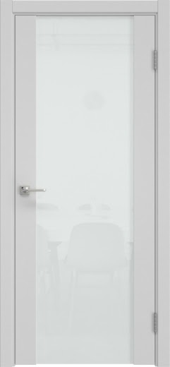 Межкомнатная дверь Vitrum 1.3 эмаль RAL 7047, триплекс белый