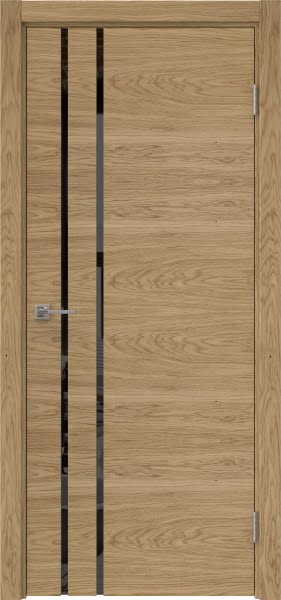 Межкомнатная дверь Vitrum 1.4 натуральный шпон дуба, триплекс черный