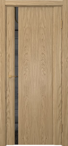 Межкомнатная дверь Vitrum 2.1 натуральный шпон дуба, триплекс черный