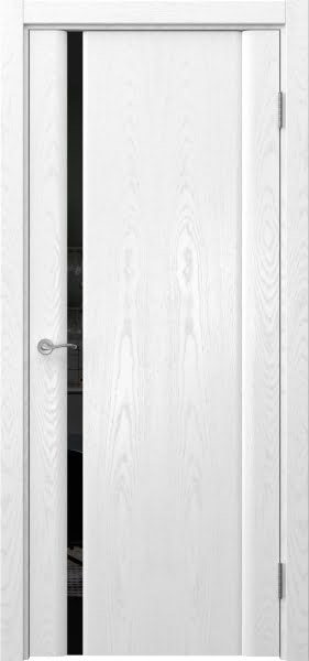 Межкомнатная дверь Vitrum 2.1 шпон ясень белый, триплекс черный
