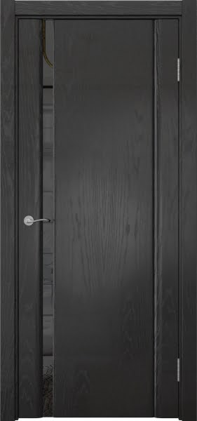 Межкомнатная дверь Vitrum 2.1 шпон ясень черный, триплекс черный
