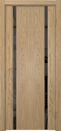 Межкомнатная дверь Vitrum 2.2 натуральный шпон дуба, триплекс черный