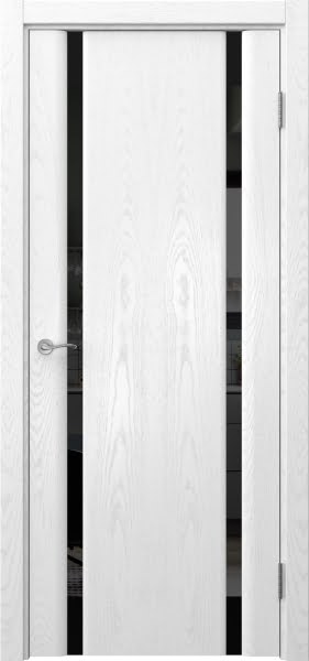 Межкомнатная дверь Vitrum 2.2 шпон ясень белый, триплекс черный