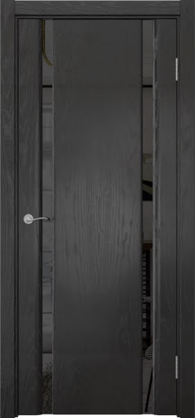 Межкомнатная дверь Vitrum 2.2 шпон ясень черный, триплекс черный