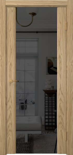 Межкомнатная дверь Vitrum 2.3 натуральный шпон дуба, триплекс черный
