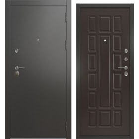 Утепленная входная дверь  А-00/124 люкс (муар черное серебро / венге)