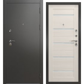 Входная дверь, А-00/20 люкс (муар черное серебро / лиственница белая)