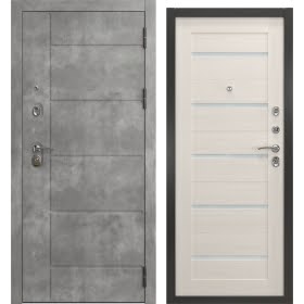 Металлическая дверь, А-130/20 люкс (бетон темный / Лиственница белая)