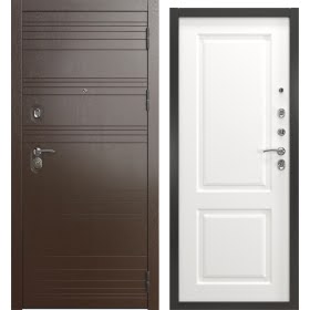 Входная дверь  A-39/32 люкс (горький шоколад / шагрень белая)