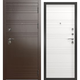 Металлическая дверь, А-39/39 люкс (горький шоколад / шагрень белая)