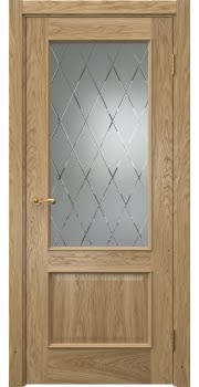Межкомнатная дверь Actus 1.2L натуральный шпон дуба, матовое стекло с гравировкой — 0831