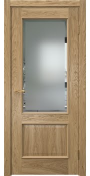 Межкомнатная дверь Actus 1.2L натуральный шпон дуба, матовое стекло с фацетом — 0833