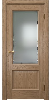 Межкомнатная дверь Actus 1.2L шпон дуб светлый, матовое стекло с фацетом — 838