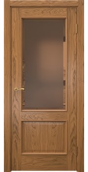 Межкомнатная дверь Actus 1.2L шпон дуб шервуд, матовое бронзовое стекло с фацетом — 0844