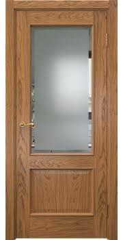Межкомнатная дверь Actus 1.2L шпон дуб шервуд, матовое стекло с фацетом — 0843
