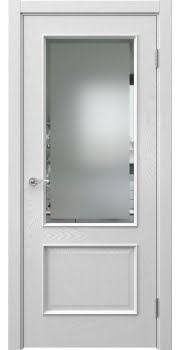 Межкомнатная дверь Actus 1.2L шпон ясень серый, матовое стекло с фацетом — 860