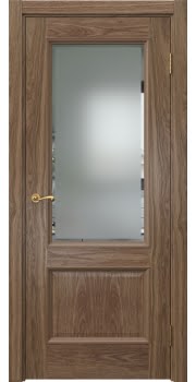 Межкомнатная дверь Actus 1.2P шпон американский орех, матовое стекло с фацетом — 887