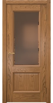 Межкомнатная дверь Actus 1.2P шпон дуб шервуд, матовое бронзовое стекло с фацетом — 0878