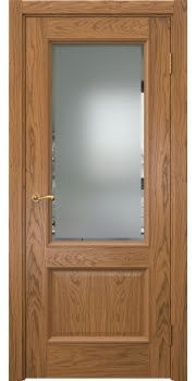 Межкомнатная дверь Actus 1.2P шпон дуб шервуд, матовое стекло с фацетом — 0877