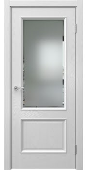Межкомнатная дверь Actus 1.2P шпон ясень серый, матовое стекло с фацетом — 0894