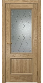 Межкомнатная дверь Actus 1.2PT натуральный шпон дуба, матовое стекло с гравировкой — 899