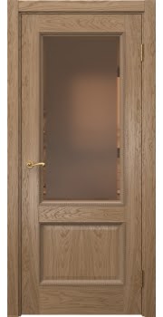 Межкомнатная дверь Actus 1.2PT шпон дуб светлый, матовое бронзовое стекло с фацетом — 907
