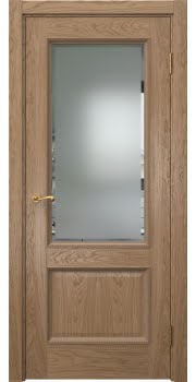 Межкомнатная дверь Actus 1.2PT шпон дуб светлый, матовое стекло с фацетом — 0906