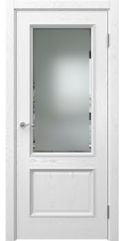 Межкомнатная дверь Actus 1.2PT шпон ясень белый, матовое стекло с фацетом — 925