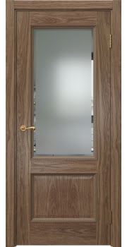 Межкомнатная дверь Actus 1.2PT шпон американский орех, матовое стекло с фацетом — 0921
